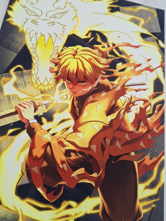 Zenitsu Premium Foil Art Print