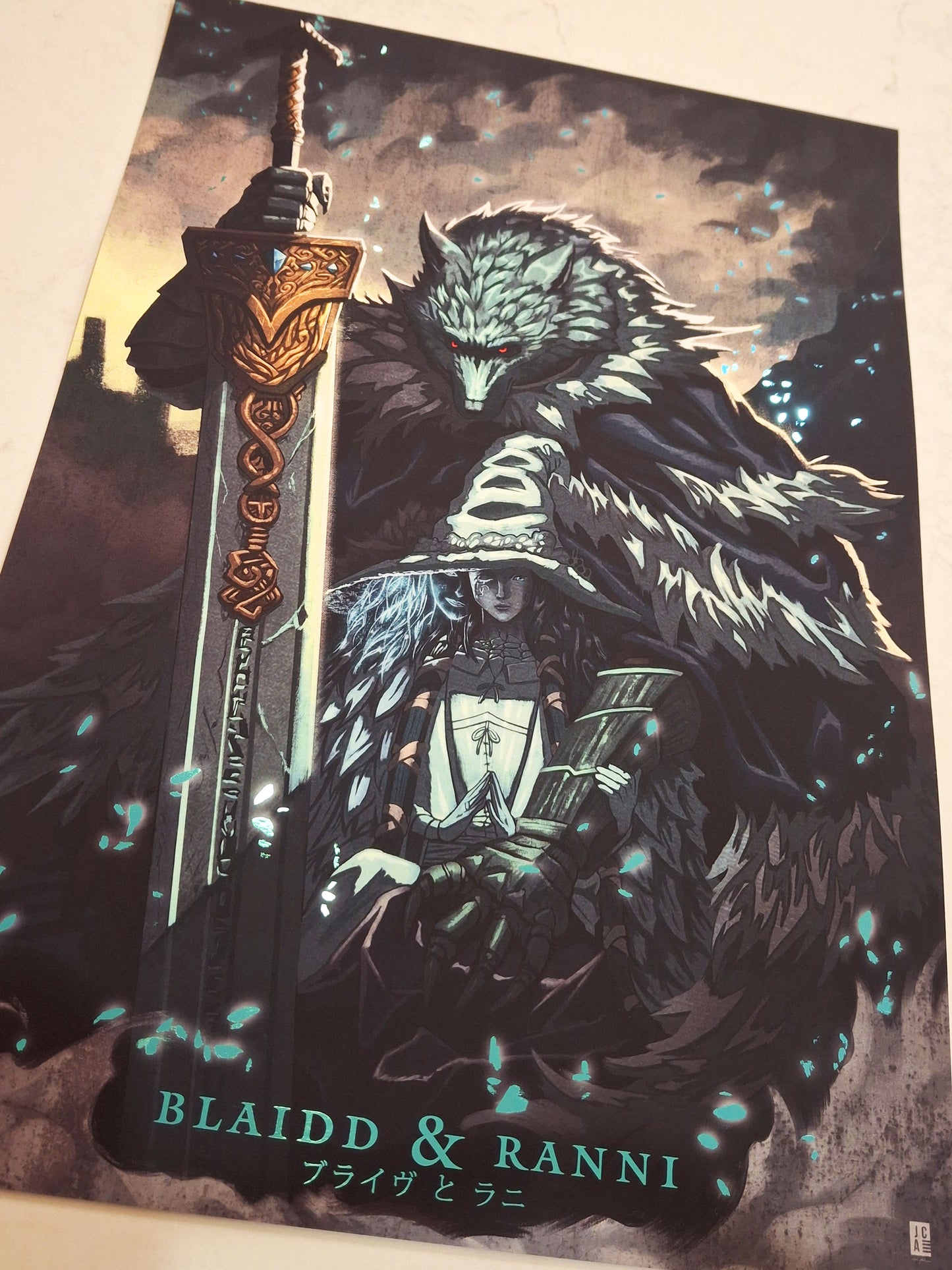 Blaidd and Ranni Premium Foil Art print