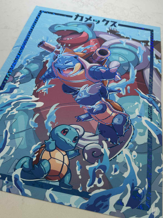 Water starters Premium Foil Art Print