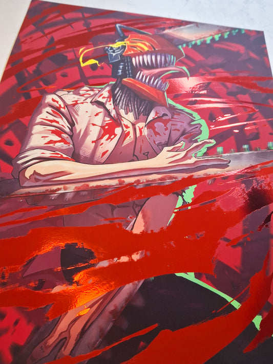 Chainsaw man Premium Foil Art Print