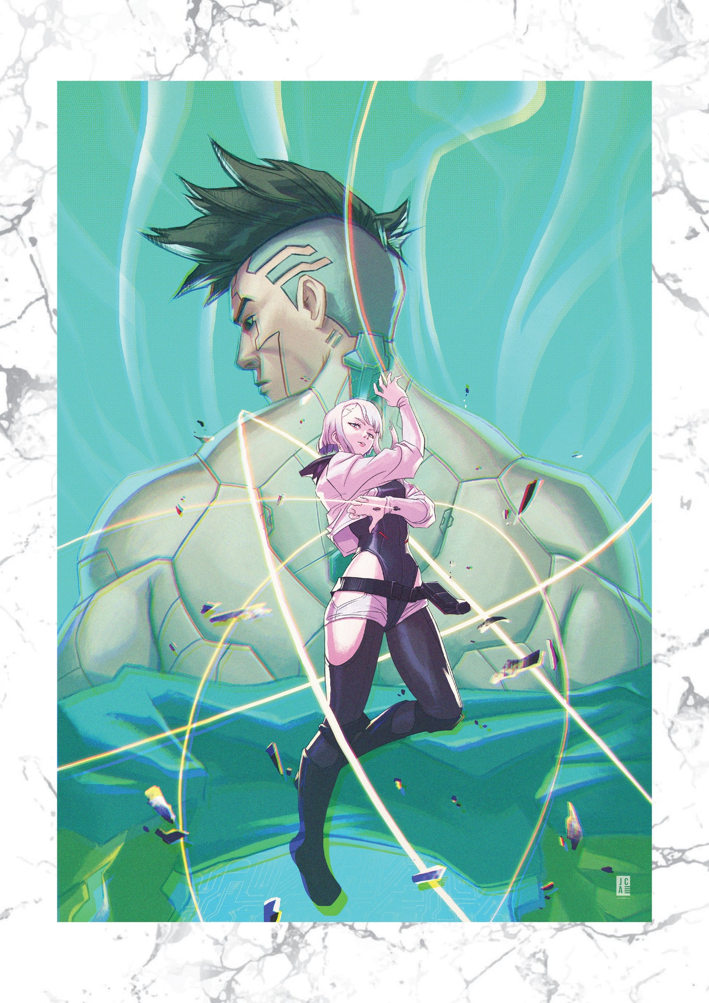 Cyber Punk - David and Lucy Art Print