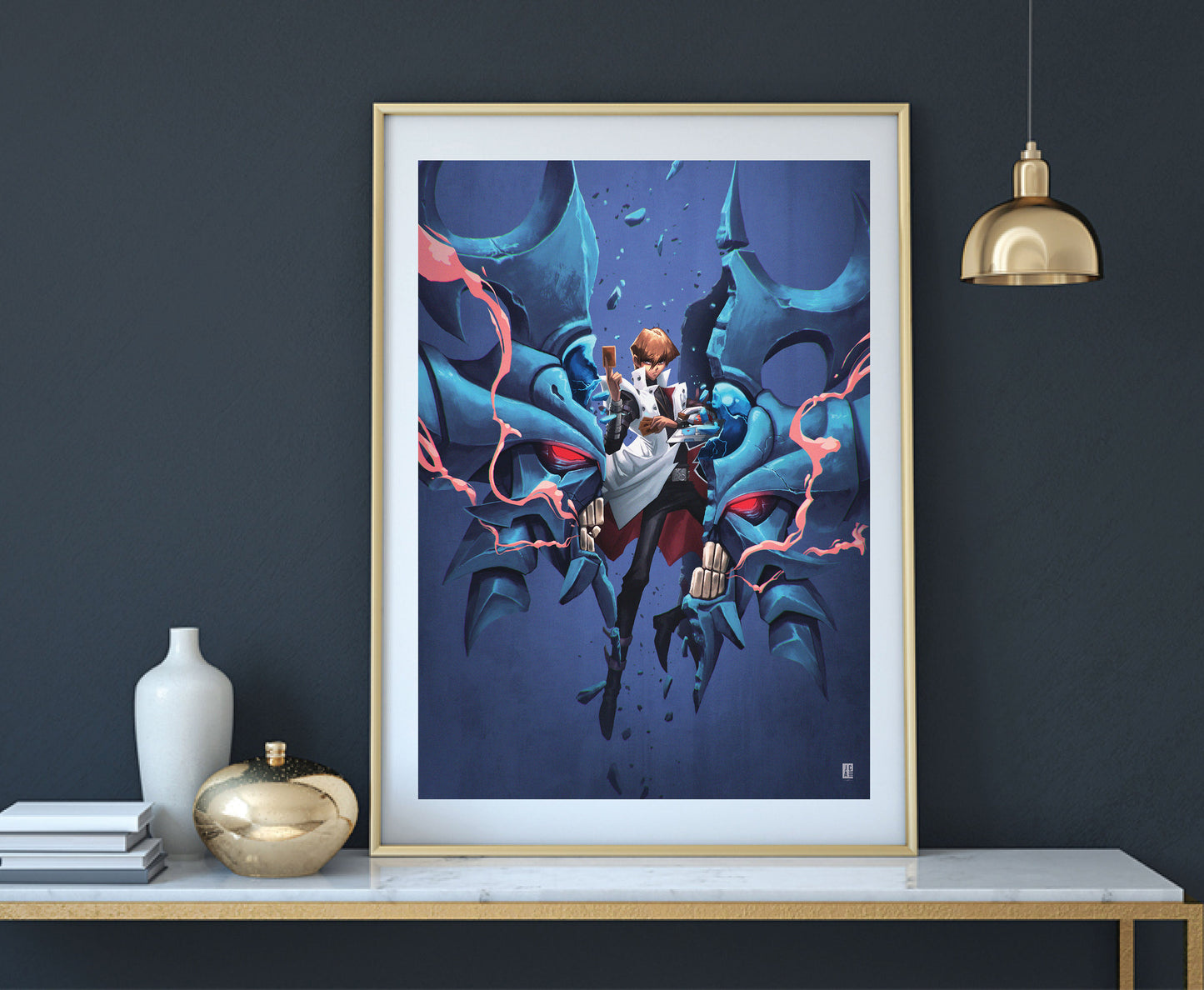 Yugioh - Kaiba and Obelisk the Tormentor Art Print