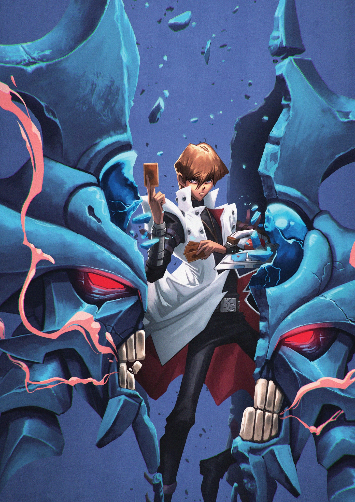 Yugioh - Kaiba and Obelisk the Tormentor Art Print