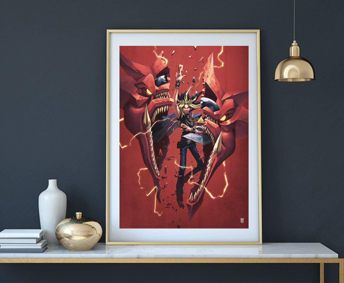 Yugioh and Slifer the Sky Dragon Art Print