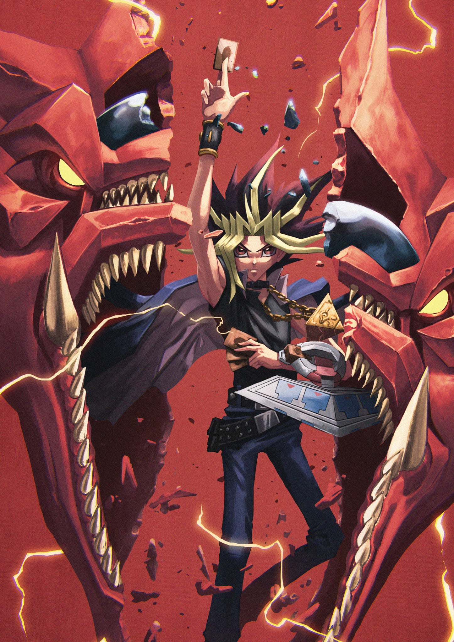 Yugioh and Slifer the Sky Dragon Art Print