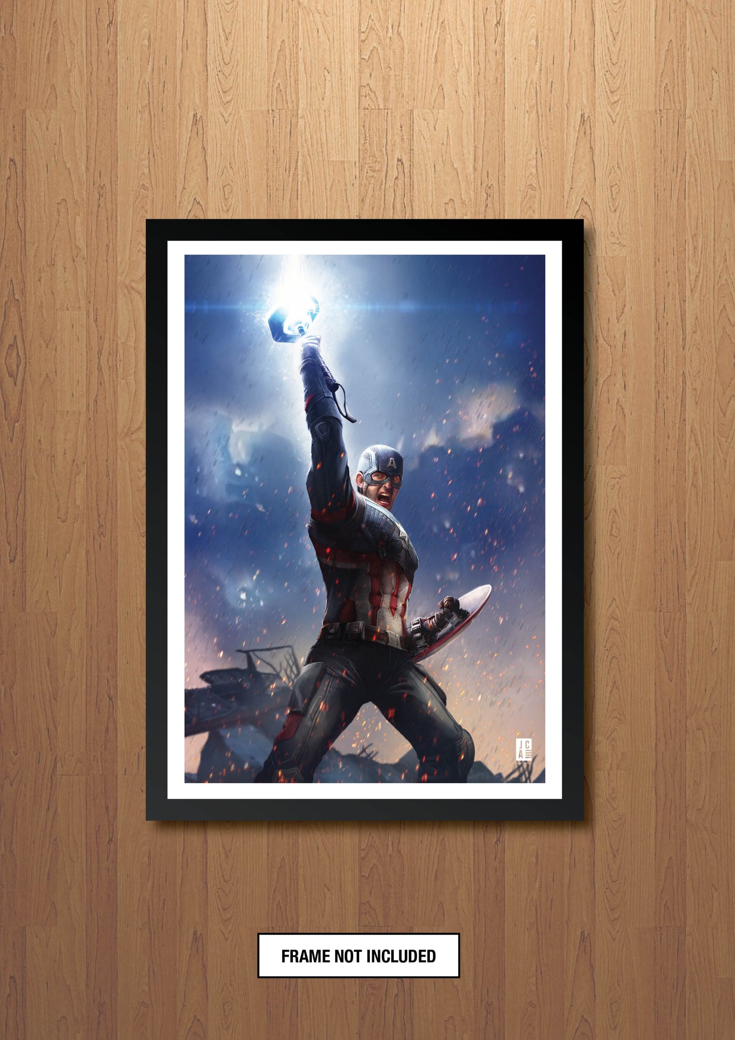 Avengers - Captain America with Mjolnir Art Print