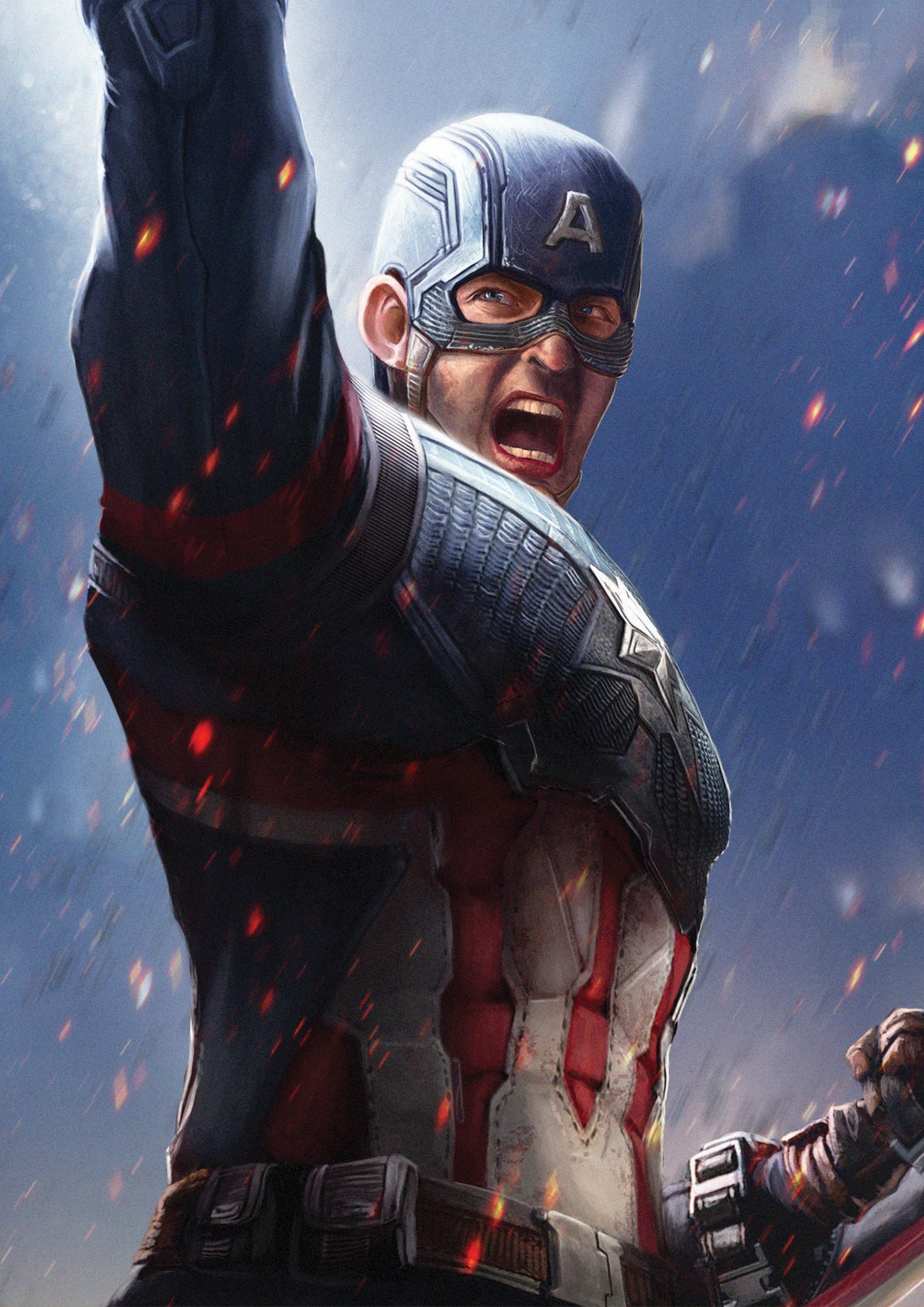 Avengers - Captain America with Mjolnir Art Print