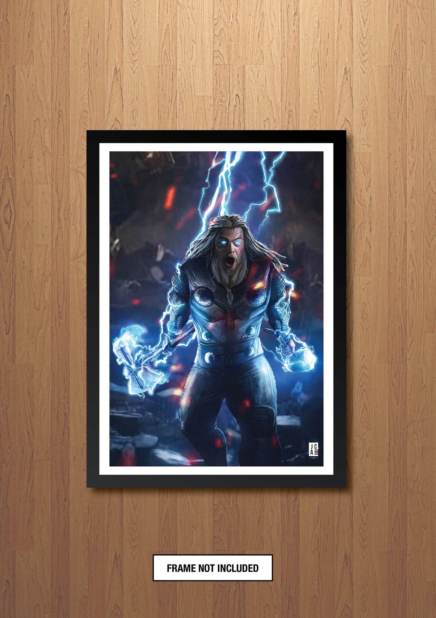 Avengers - Thor with Mjolnir and Stormbreaker Art Print